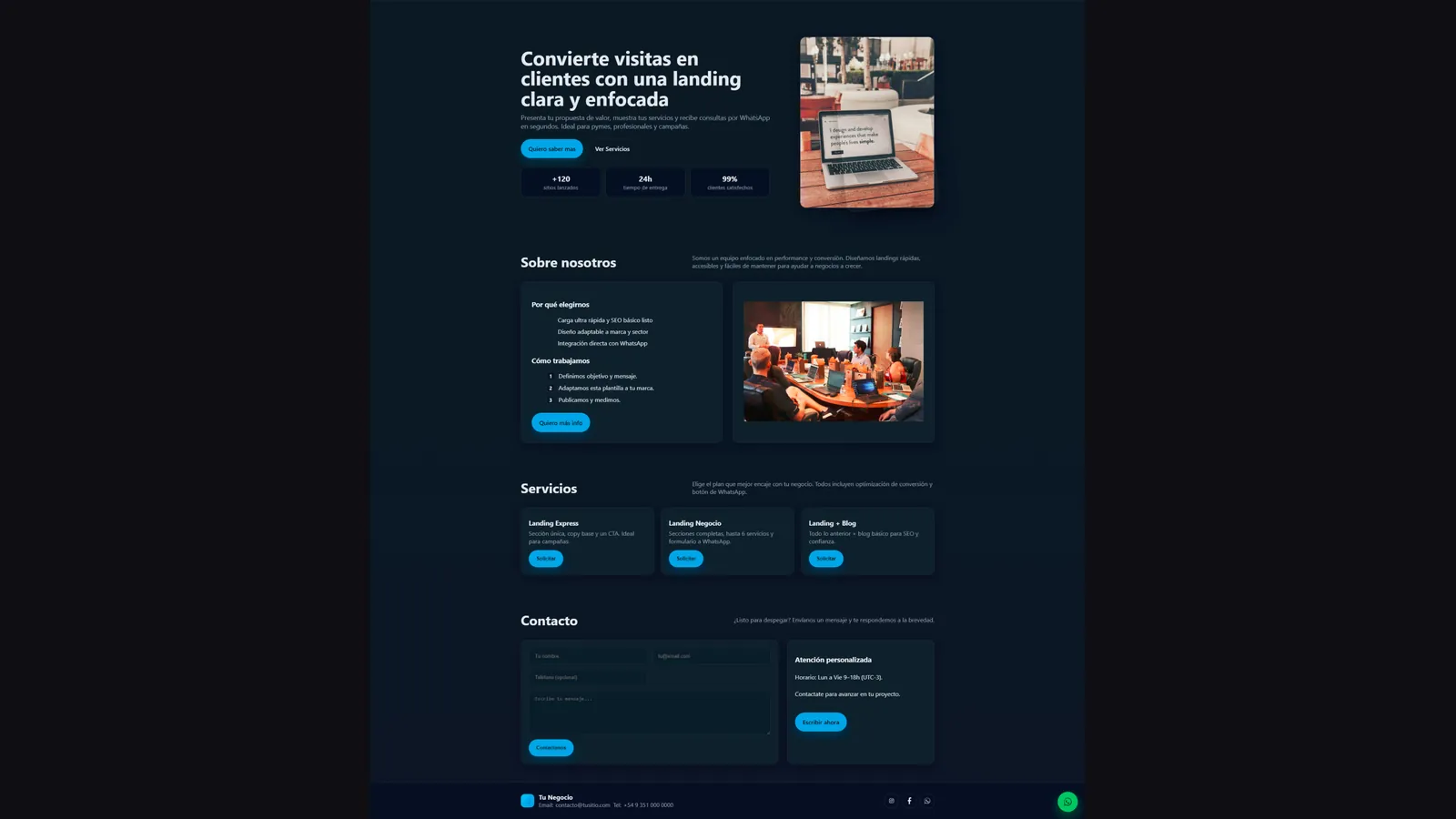 Captura Landing Page